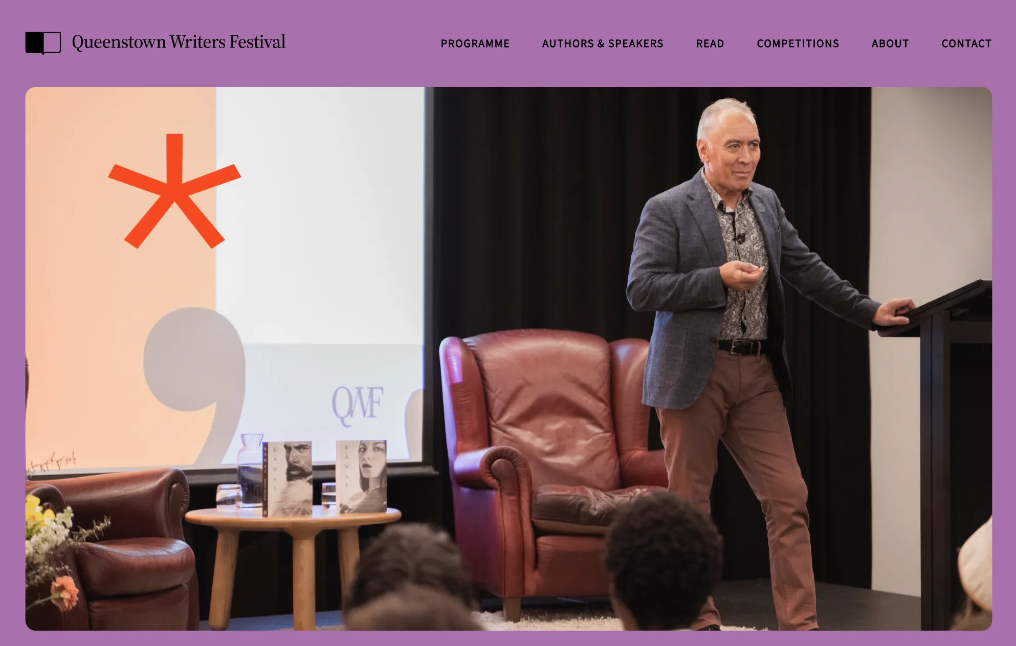Queenstown Writers Festival website, a Jones Creative project